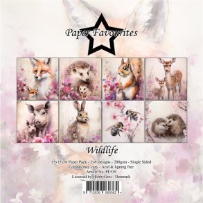LS BESKRIVELSE Papirblok PF539 Wildlife 15x15cm Paper Favourites BESTILLINGSVARE