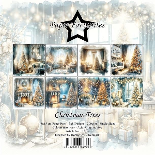 Paper Favourites Paper Pack Christmas Trees 15x15cm PF553