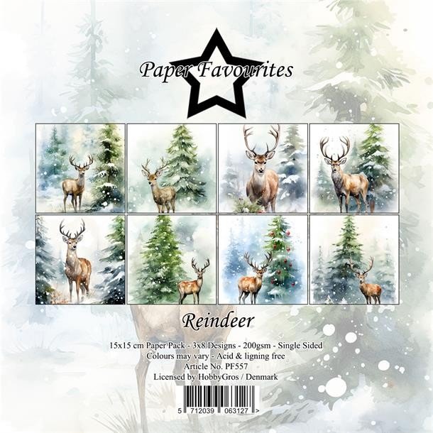 Paper Favourites Paper Pack "Reindeer" PF557 15x15cm
