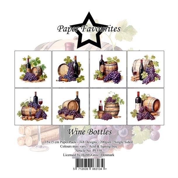 Paper Favourites Paper Pack "Wine Bottles" PF558 15x15cm