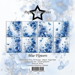 Papirblok Blue Flowers 15x15cm PF564