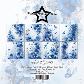 Papirblok Blue Flowers 15x15cm PF564