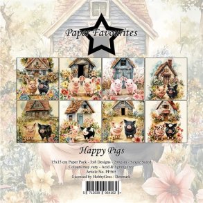Papirblok Happy Pigs 15x15cm PF565