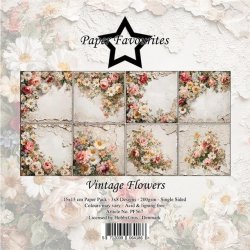 Papirblok Vintage Flowers 15x15cm PF567