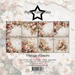 Papirblok Vintage Flowers 15x15cm PF567