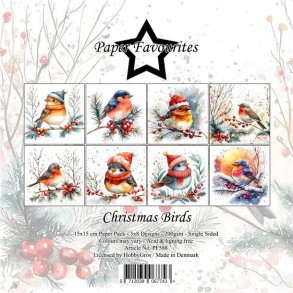 Papirblok PF588 Christmas Birds 15x15cm Paper Favourites 