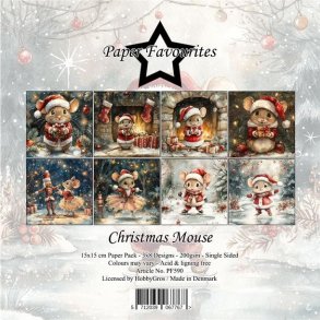 Papirblok PF590 Christmas Mouse 15x15cm Paper Favourites 