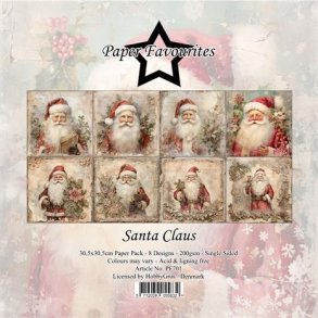 LS BESKRIVELSE Papirblok PF701 Santa Claus 30,5x30,5cm Paper Favourites BESTILLINGSVARE