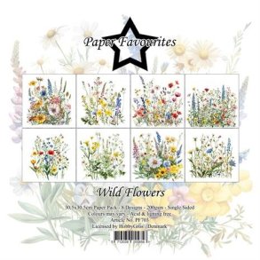 LS BESKRIVELSE Papirblok PF703 Wild Flowers 30,5x30,5cm Paper Favourites BESTILLINGSVARE