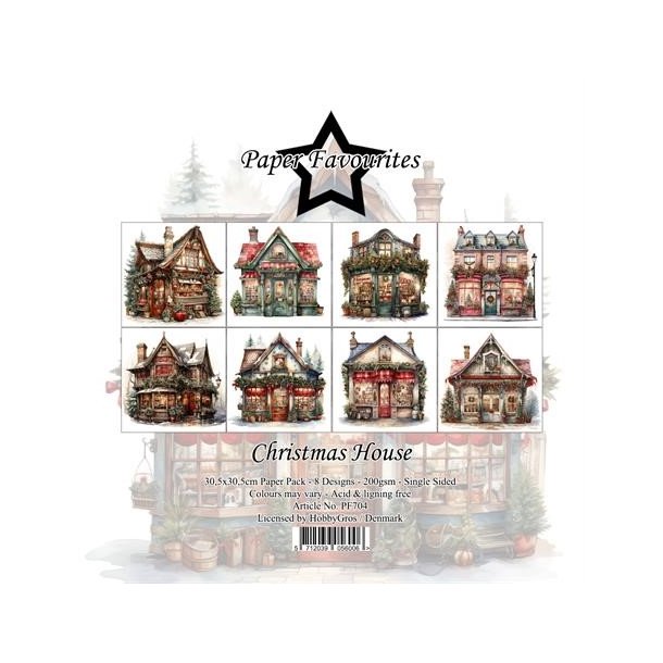 Papirblok PF704 Christmas House 30,5x30,5cm Paper Favourites