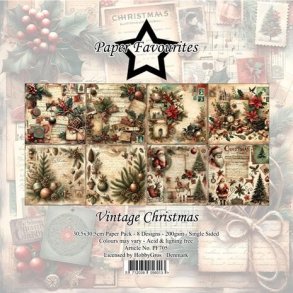 LS BEMRKNINGER Papirblok PF705 Vintage Christmas 30,5x30,5cm Paper Favourites BESTILLINGSVARE