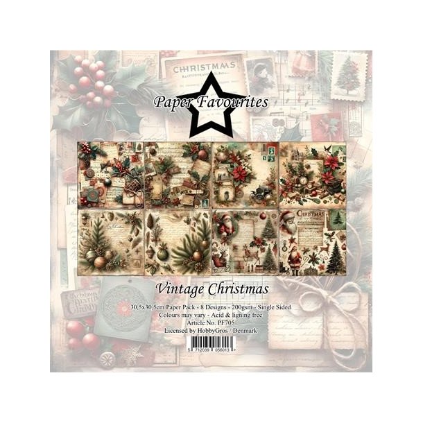 Papirblok PF705 Vintage Christmas 30,5x30,5cm Paper Favourites