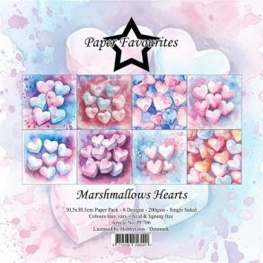 LS BESKRIVELSE Papirblok PF706 Marshmallows Hearts 30,5x30,5cm Paper Favourites BESTILLINGSVARE