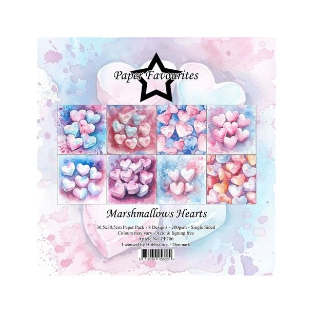 Papirblok PF706 Marshmallows Hearts 30,5x30,5cm Paper Favourites