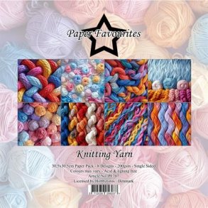 LS BESKRIVELSE Papirblok PF707 Knitting Yarn 30,5x30,5cm Paper Favourites BESTILLINGSVARE