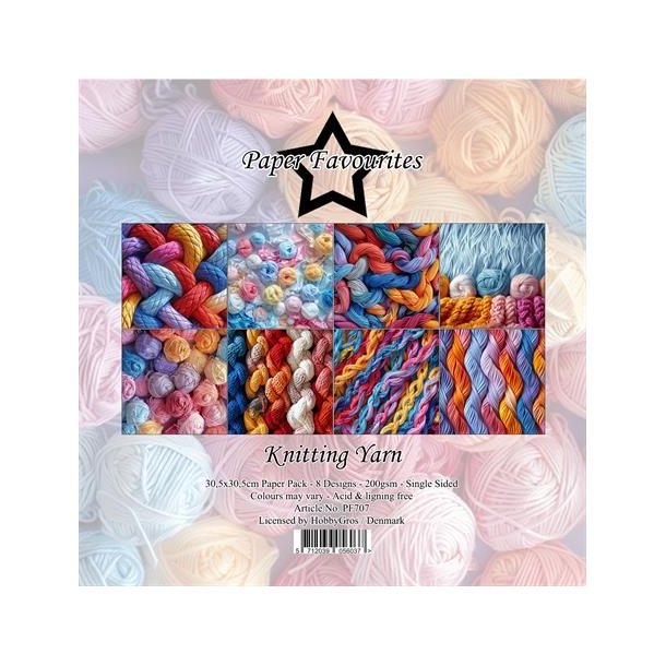 Papirblok PF707 Knitting Yarn 30,5x30,5cm Paper Favourites