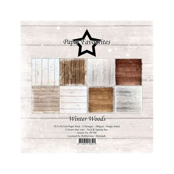 LS BESKRIVELSE Papirblok PF709 Winter Woods 30,5x30,5cm Paper Favourites BESTILLINGSVARE