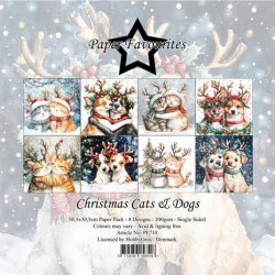 LS BESKRIVELSE Papirblok PF710 Christmas Cats &amp; Dogs 30,5x30,5cm Paper Favourites BESTILLINGSVARE