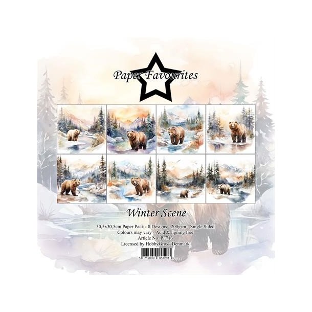 LS BESKRIVELSE Papirblok PF713 Winter Scene 30,5x30,5cm Paper Favourites BESTILLINGSVARE