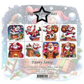 LS BESKRIVELSE Papirblok PF715 Funny Santa 30,5x30,5cm Paper Favourites BESTILLINGSVARE