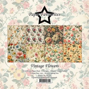 LS BESKRIVELSE Papirblok PF720 Vintage Flowers 30,5x30,5cm Paper Favourites BESTILLINGSVARE