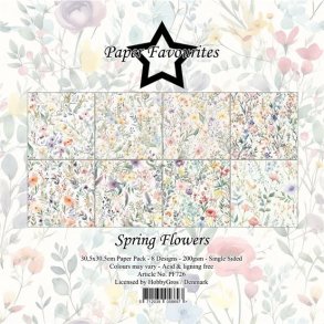LS BESKRIVELSE Papirblok PF726 Spring Flowers 30,5x30,5cm Paper Favourites BESTILLINGSVARE