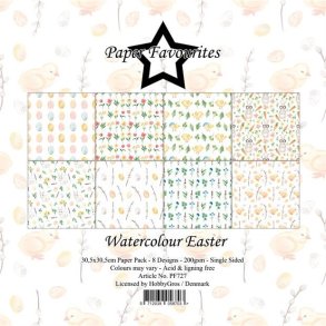 LS BESKRIVELSE Papirblok PF727 Watercolour Easter 30,5x30,5cm Paper Favourites BESTILLINGSVARE