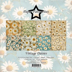 LS BESKRIVELSE Papirblok PF729 Vintage Daisies 30,5x30,5cm Paper Favourites BESTILLINGSVARE