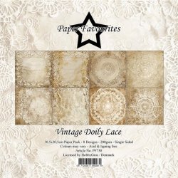 LS BESKRIVELSE Papirblok PF730 Vintage Doily Lace 30,5x30,5cm Paper Favourites BESTILLINGSVARE