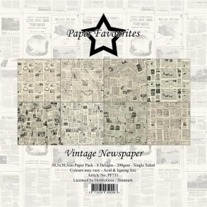 LS BESKRIVELSE Papirblok PF731 Vintage Newspaper 30,5x30,5cm Paper Favourites BESTILLINGSVARE