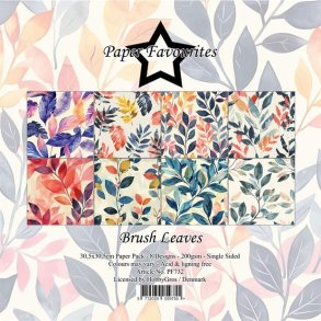 LS BESKRIVELSE Papirblok PF732 Brush Leaves 30,5x30,5cm Paper Favourites BESTILLINGSVARE