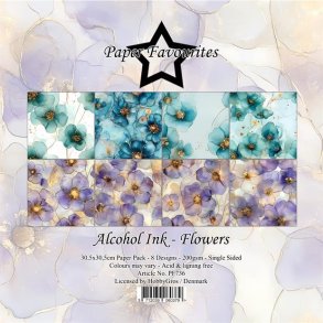 LS BESKRIVELSE Papirblok PF736 Alcohol ink - Flowers 30,5x30,5cm Paper Favourites BESTILLINGSVARE