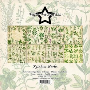 LS BESKRIVELSE Papirblok PF737 Kitchen Herbs 30,5x30,5cm Paper Favourites BESTILLINGSVARE