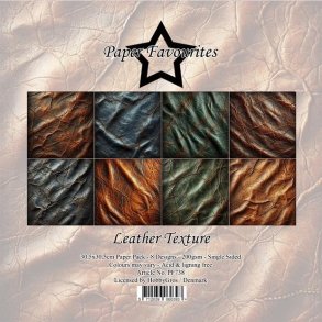 LS BESKRIVELSE Papirblok PF738 Leather Texture 30,5x30,5cm Paper Favourites BESTILLINGSVARE