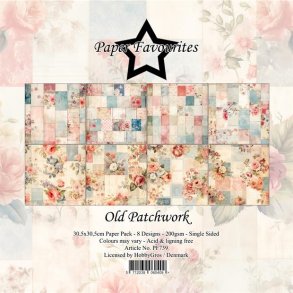 LS BESKRIVELSE Papirblok PF739 Old patchwork 30,5x30,5cm Paper Favourites BESTILLINGSVARE