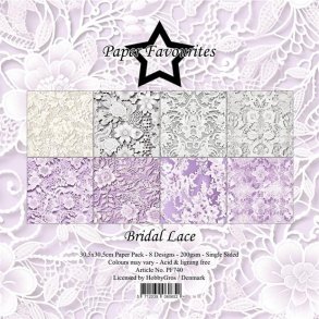 LS BESKRIVELSE Papirblok PF740 Bridal Lace 30,5x30,5cm Paper Favourites BESTILLINGSVARE