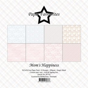 LS BESKRIVELSE Papirblok PF742 Mom's Happiness 30,5x30,5cm Paper Favourites BESTILLINGSVARE