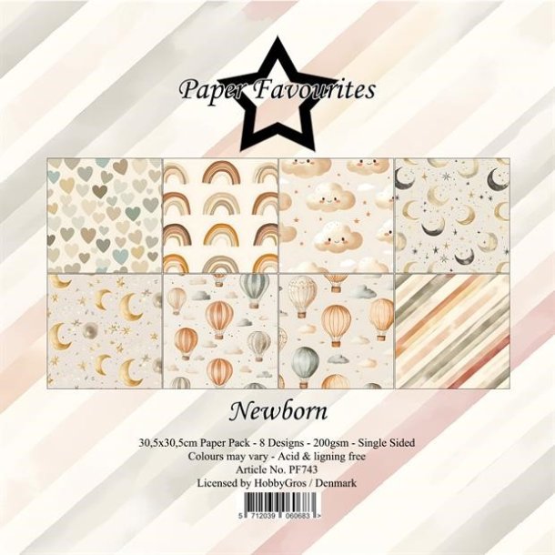 LS BESKRIVELSE Papirblok PF743 Newborn 30,5x30,5cm Paper Favourites BESTILLINGSVARE