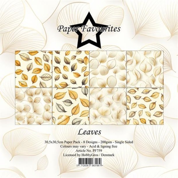 LS BESKRIVELSE Paper Favourites Paper Pack "Leaves" PF759 30,5X30,5cm BESTILLINGSVARER