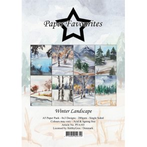 L�S BESKRIVELSE Papirblok A5 Winter Landscape PFA103 Paper Favourites BESTILLINGSVARE