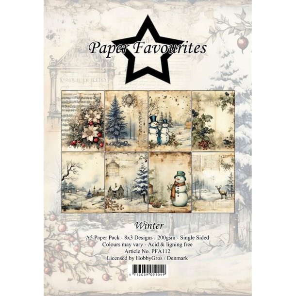 LS BESKRIVELSE Paper Favourites Paper Pack Winter PFA112 A5 BESTILLINGSVARE