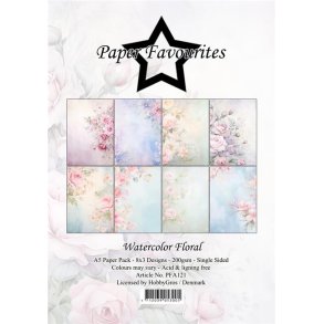 L�S BESKRIVELSE Paper Favourites Paper Pack Watercolor Floral PFA121 A5 BESTILLINGSVARE