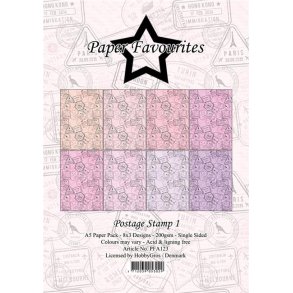 L�S BESKRIVELSE Paper Favourites Paper Pack Postage Stamp 1 PFA123 A5 BESTILLINGSVARE
