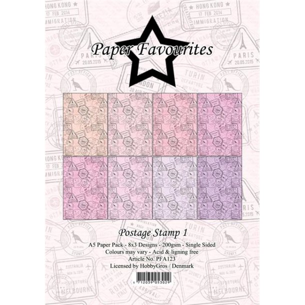 Paper Favourites Paper Pack Postage Stamp 1 PFA123 A5