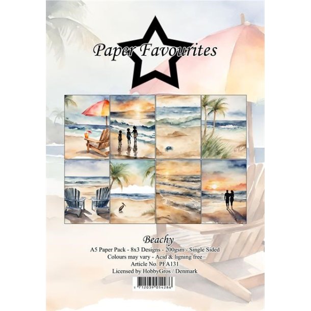 LS BESKRIVELSE Paper Favourites Paper Pack Beachy PFA131 A5 BESTILLINGSVARE