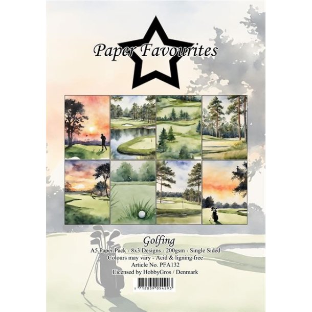 LS BESKRIVELSE Paper Favourites Paper Pack Golfing PFA132 A5 BESTILLINGSVARE