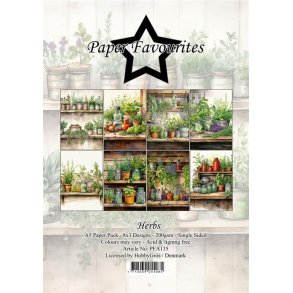 L�S BESKRIVELSE Papirblok PFA135 Herbs A5 Paper Favourites BESTILLINGSVARE