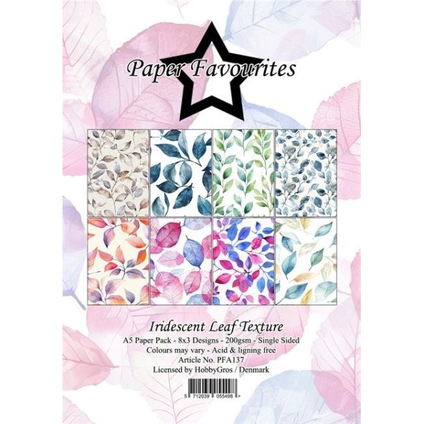 Paper Favourites Paper Pack Iridescent Leaf PFA137 A5