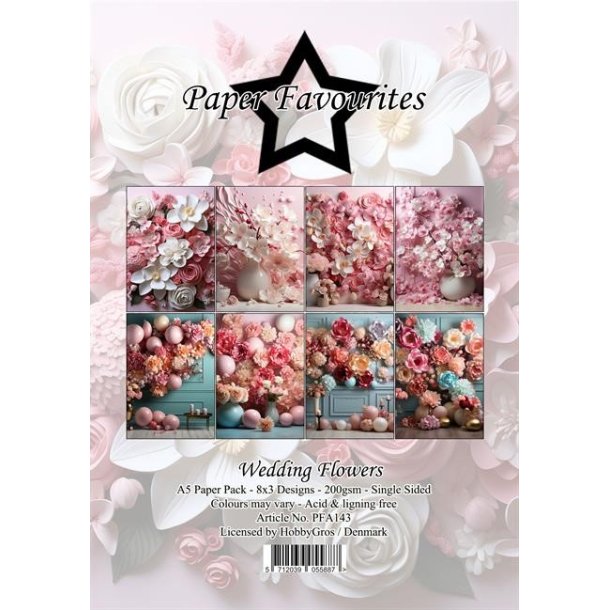 Paper Favourites Paper Pack Wedding Flowers PFA143 A5