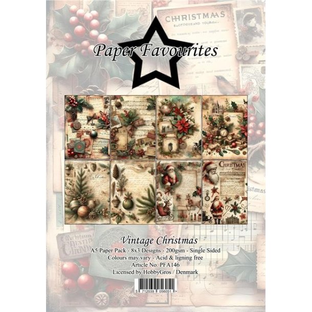 Paper Favourites Paper Pack Vintage Christmas PFA146 A5